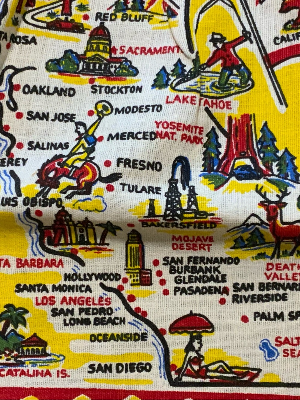 Dead stock 1950’s Cactus Cloth California Apron - Picture 6 of 9